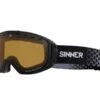Sinner Unisex Skibril Mohawk Black Sintec / Trans+ -Skiuitrusting 43 0 sinner unisex skibril mohawk black sintec trans sigo 167 10b pc1